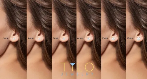 Vista 5 de Aretes de bola de oro blanco de 14 quilates con mariposa dorada, Oro blanco