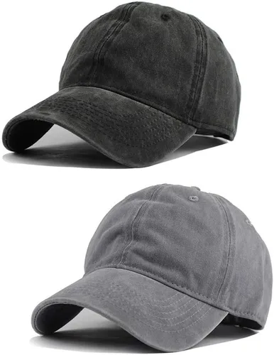 Vista 31 de HH HOFNEN Gorra de béisbol de algodón de sarga lavada y desgastada, vintage, ajustable, para hombre y mujer