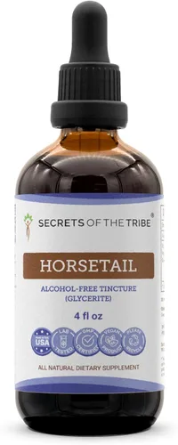 Vista 7 de Secrets of the Tribe Tintura de cola de caballo Extracto sin alcohol, cola de caballo (Equisetum arvense) Hierba seca 2 oz