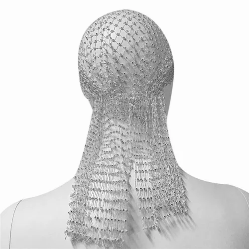 Vista 4 de Diademas de malla con diamantes de imitación para mujeres y niñas, bandas anchas con purpurina para el cabello, turbante elástico, pañuelo