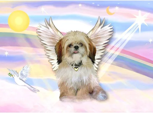 Vista 3 de CafePress Angel Shih Tzu In Clouds Taza de café de cerámica de 11 oz (11.0 fl oz)