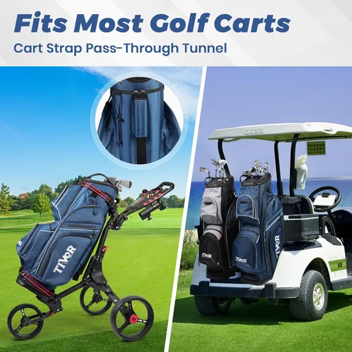 Vista 5 de TIVOR 2026 Golf Cart Bag - 14-Way Full-Length Dividers, 9 Pockets, Easy-Access Handle & Ergonomic Straps Perfect for Cart & Walking, Includes Rain