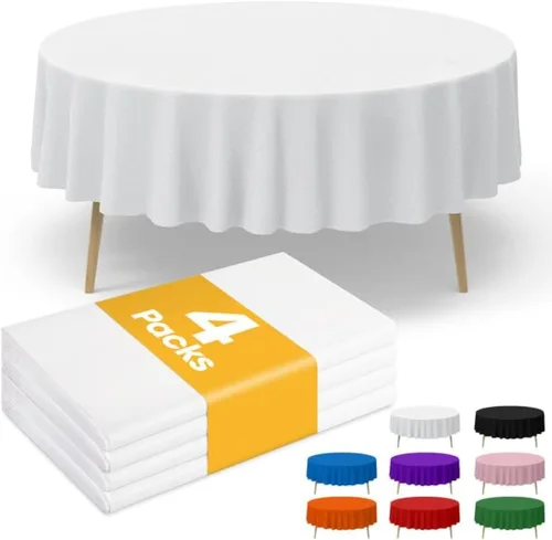 Vista 13 de Mantel de bandera estadounidense, paquete de 4 manteles patrióticos desechables de 54 x 108 pulgadas para mesas de 6 pies, decoraciones del 4