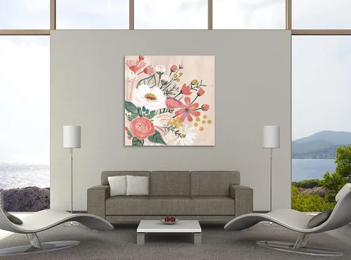 Vista 4 de Jaxson Rea "Vintage Floral II Modern Gallery Wrapped Canvas by Farida Zaman, 12" x 12