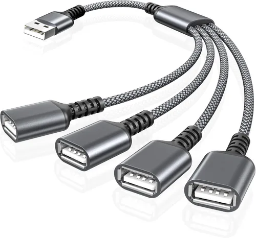 Vista 10 de Basesailor Divisor USB 1 en 2 Salida 1 FT, un adaptador macho a doble 1 in 2 out (negro)