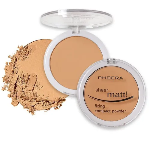 Vista 7 de Paquete de 2 polvos faciales mate PHOERA, controla aceite, ilumina el color de la piel, cubre imperfecciones, maquillaje, polvo fijador facial base