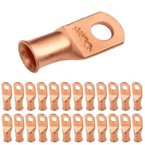 Vista 143 de SELTERM - 5 terminales de anillo resistentes para cable de batería, calibre 1/0 AWG, pernos de 1/2 pulgadas, terminales de calibre 0, ojales