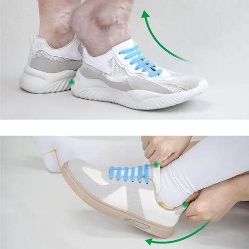 Vista 3 de INMAKER Cordones de zapatos que no se atan, para niños y adultos, cordones elásticos para zapatos casuales y cordones de silicona