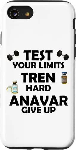 Vista 13 de iPhone 15 Funny Test Limits Tren Hard Never Give Up Gym Bodybuilding Case