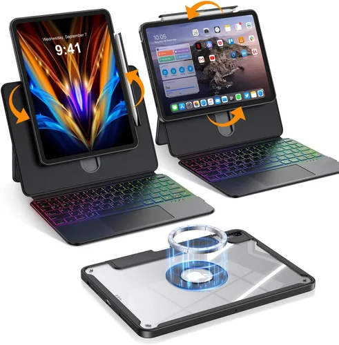 Vista 17 de BLOSOMEET iPad Air magnético de 11 pulgadas (2026 M4/2025 M3/2024 M2) con Negro