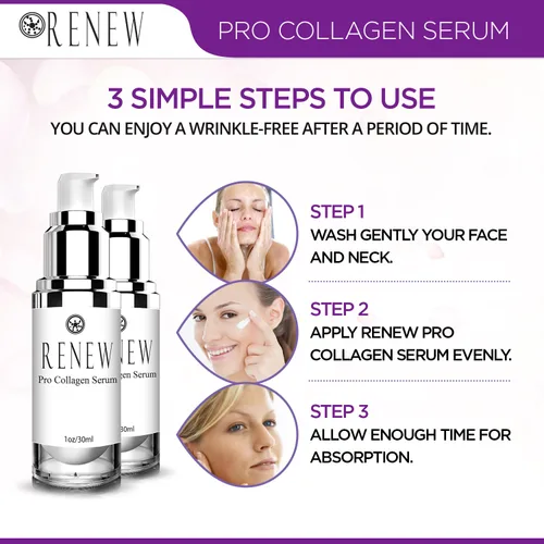 Vista 6 de Renew Pro Collagen Serum de Renew Skincare Day/Night Collagen Serum para mejorar la tez, hidratar profundamente, disminuir las líneas finas