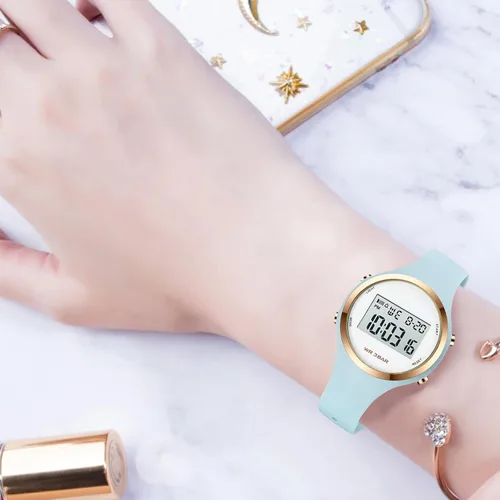 Vista 3 de Relojes deportivos para exteriores, reloj despertador, 5 bares, impermeable, LED digital