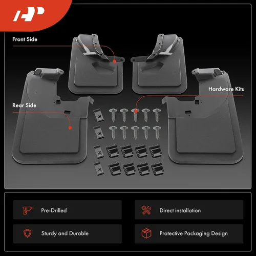 Vista 2 de A-Premium 4 protectores contra salpicaduras compatibles con Ford Bronco 2021 2022 2023, accesorios de camión resistentes, con clips de sujeción