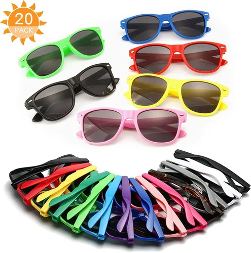 Vista 3 de YQVIE Paquete de 20 lentes de sol al por mayor para hombres y mujeres a granel de los años 70 retro baratos para suministros de fiesta