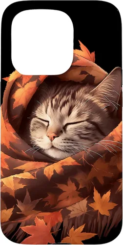 Vista 13 de Funda para iPhone 13 American Shorthair Cat Kitten Autumn Fall Leaves Case
