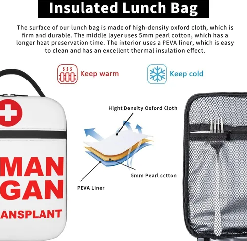 Vista 19 de Gianlaima Fiambrera aislada de fútbol americano para mujeres y hombres, bolsa de almuerzo portátil reutilizable para oficina, trabajo, viajes