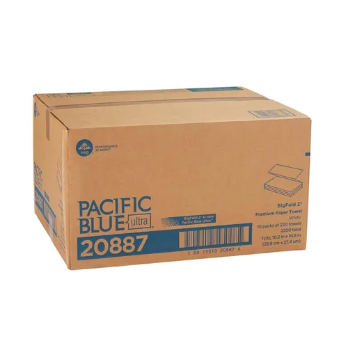 Vista 5 de Pacific Blue Ultra BigFold Junior Toallas de papel prémium de GP PRO (Georgia-Pacific), color blanco, 20886, 220 toallas por paquete, 10 paquetes