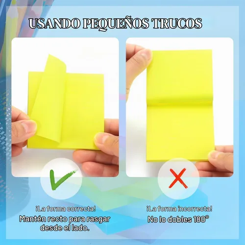Vista 5 de Early Buy Notas adhesivas de 3 x 3 pulgadas, 16 blocs, 8 colores brillantes 16 almohadillas de 60 hojas