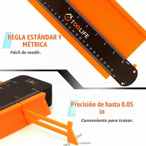 Vista 7 de TOOLIFE Medidor de contorno, regalos de Navidad para hombres, papá, marido, herramientas de carpintería para pisos, carpintería, rellenos