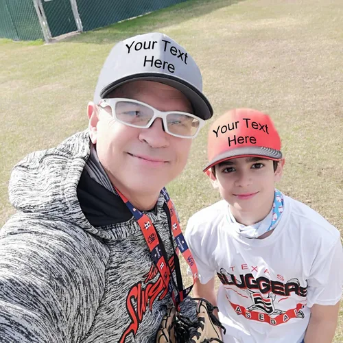Vista 7 de Gorra de béisbol bordada personalizada, tu propio texto, sombreros personalizados para papá