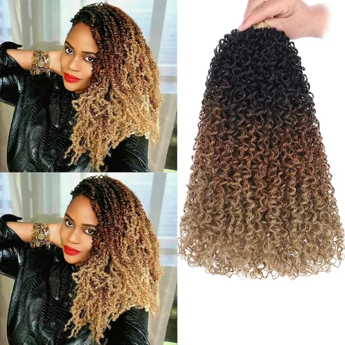 Vista 40 de Unionbeauty - Paquete de 8 trenzas de ganchillo Yanky Twist de 6 pulgadas, 8 paquetes, color negro natural, micro Passion Twist, extensiones