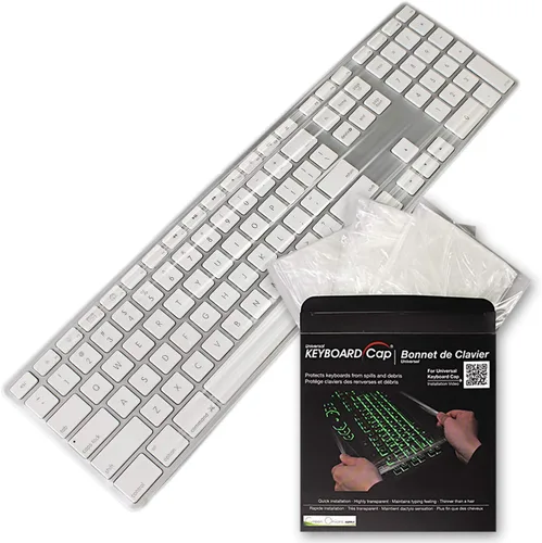 Vista 15 de Cubierta universal para teclado, estilo plano, 0.001 in, impermeable, antipolvo, con uso numérico de hospital/dentista (0.001 in [paquete de 100])