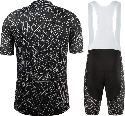 Vista 101 de Coconut Ropamo CR - Conjunto de camiseta de ciclismo para hombre, con cremallera y bolsillo con pantalones cortos con acolchado 4D