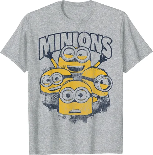 Vista 7 de Despicable Me Minions Vintage Group Graphic Camiseta Gris Oscuro