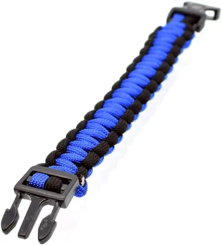 Vista 3 de BDM - Pulsera de Paracord supervivencia de Color Azul paracaidas - Modelo 1