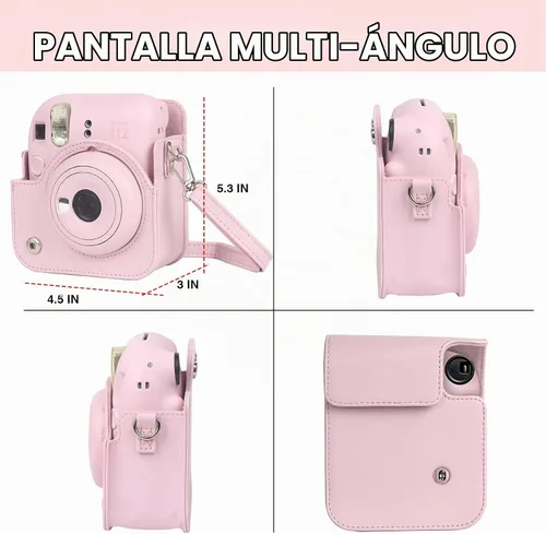 Vista 4 de CAIYOULE Camera Case for Fujifilm Instax Mini 12 Instant Film Camera Blossom rosado