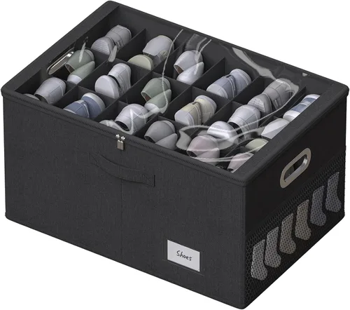Vista 11 de Organizador de zapatos para armario, contenedores grandes de almacenamiento de zapatos con ventana transparente, contenedor de zapatos que ahorra