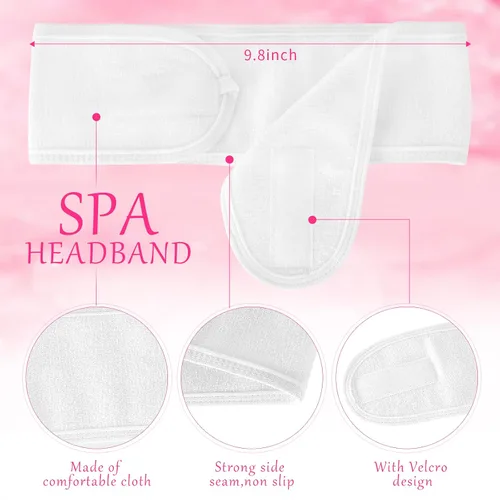 Vista 3 de DOSTATNI Estetician Supplies for Facials Set 15 piezas Estético Esponjas 4 Cepillos Faciales Diademas Tazones, Suministros Rosa, Blanco