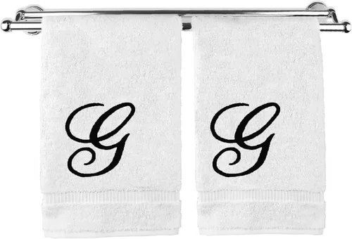 Vista 28 de Toalla de mano con monograma, regalo personalizado, 16 x 30 pulgadas, extra absorbente, 100% algodón turco, acabado de rizo suave, para baño, cocina