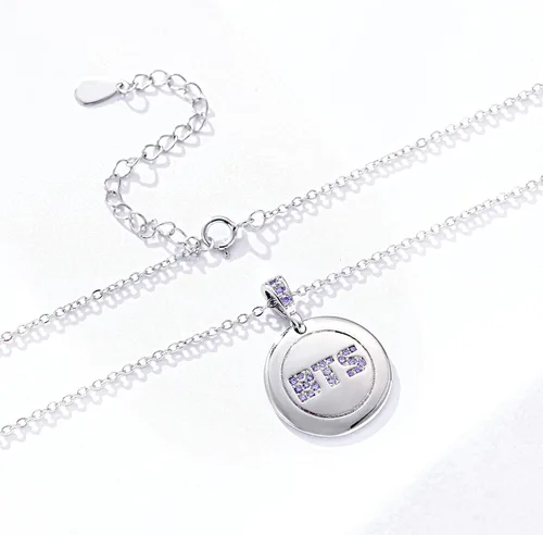 Vista 3 de YANENG KPOP Bangtan - Collar con colgante de circonita cúbica para fanáticos del ejército regalo para mujeres y niñas Metal Circonia cúbica