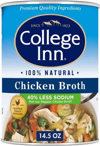 Vista 9 de College Inn Caldo de pollo sin grasa y bajo en sodio, 14.5 oz