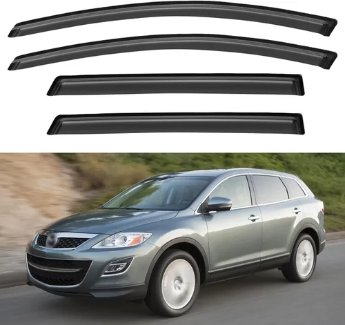 Vista 152 de YQAUTEC - Viseras para ventana, protectores contra la lluvia, compatibles con Subaru WRX 2015-2021, deflectores de viento para ventanas, viseras