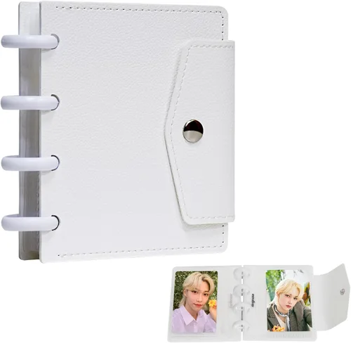 Vista 9 de Carpeta para tarjetas fotográficas de 3 pulgadas, álbum de fotos desmontable, mini libro de fotos con 20 bolsillos para 40 tarjetas (rosa)