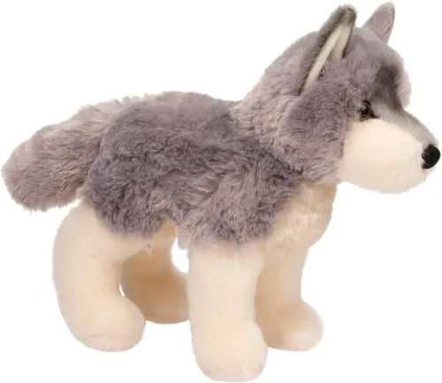 Vista 6 de Douglas Cuddle Toys, Lobo gris de peluche de 8 pulgadas