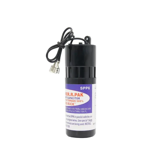 Vista 2 de Kit de condensador de arranque duro SPP6 Supco Super Boost (1/2 a 10 H.P.) apto para aire acondicionado, aumenta el par de arranque del compresor
