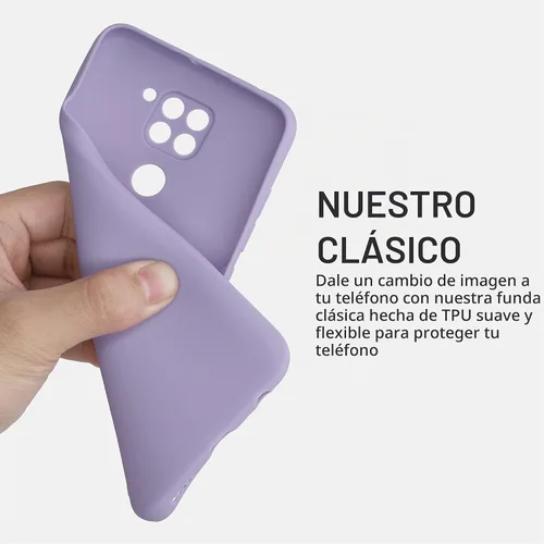 Vista 3 de kwmobile Funda compatible con Xiaomi Redmi Note 9 - Funda protectora delgada de TPU para teléfono - Acabado mate suave - Morado violeta