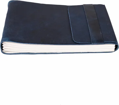 Vista 15 de Diario de viaje de cuero, cuaderno encuadernado vintage hecho a mano para hombres y mujeres, acabado antiguo, cuero de búfalo auténtico, papel