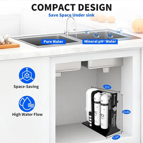 Vista 9 de WINGSOL WINGSOL Filtro de agua integrado por ósmosis inversa, NSF/ANSI 42/53/58, Sistema de filtración RO de 10 etapas con doble salida para debajo