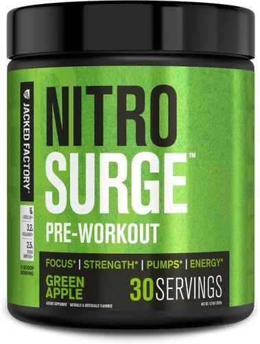 Vista 17 de Jacked Factory NITROSURGE Suplemento Pre Entrenamiento - Energía Sin Límites, Ganancias Instantáneas de Fuerza, Enfoque Claro, Bombeos Intensos