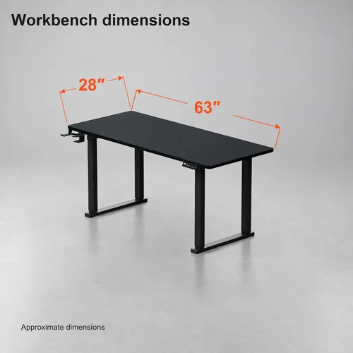 Vista 6 de 63" Dual-Motor Electric Height Adjustable Workbench Negro