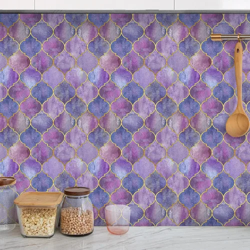 Vista 9 de 6 calcomanías de pared 3D azules Hyun-chae para escamas de peces de 12 x 12 pulgadas, decoración de salpicaduras, bricolaje, extraíble, impermeable