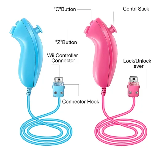 Vista 2 de NC 3 Packs Nunchuck Controller Joystick Gamepad Replacement for wii Nunchuck Controller, Compatible with Nintendo Wii & Wii U Video Game Gamepads
