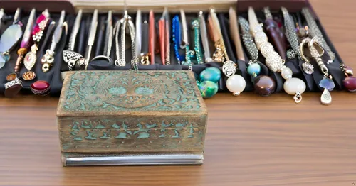 Vista 3 de Gran regalo de cumpleaños, caja de joyería decorativa de madera hecha a mano, organizador de joyas tallado en árbol de la vida, caja de recuerdos