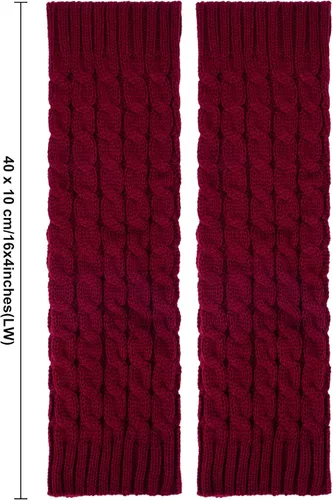 Vista 3 de Geyoga 4 pares de calentadores de piernas para mujeres y niñas, calentadores de piernas largas de invierno de punto trenzado para botas de ganchillo