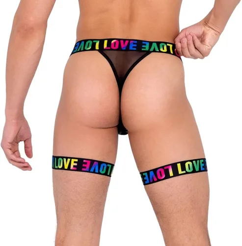 Vista 3 de Roma Costume Roma's Pride Collection Mens Thong with Attached Garters