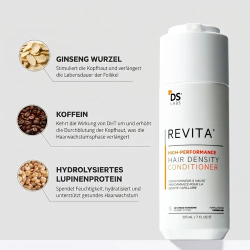 Vista 3 de DS Labs Revita Acondicionador, 205 mL – Hidratación Refrescante del Cuero Cabelludo para un Aspecto Más Lleno, Hidratación Sin Peso, Cafeína